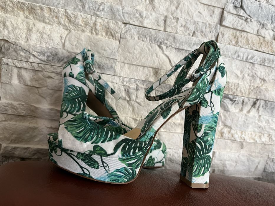 Aldo buty sandały na platformie słupku w monstery kwiaty 37 markowe