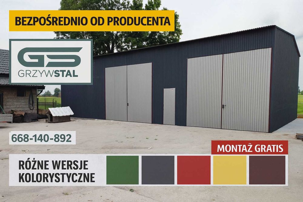Garaż Blaszany / Wiata /KONSTRUKCJA/ Hala/ BLASZAK – GRZYWSTAL