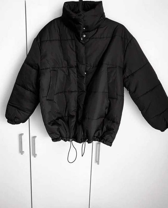 Kurtka czarna petit zimowa jesienna, Boohoo rozmiar XS oversize nowa