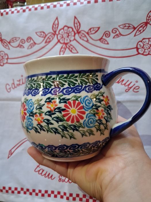 Duży kubek czeski, Bolesławiec,  Czaja, 550ml