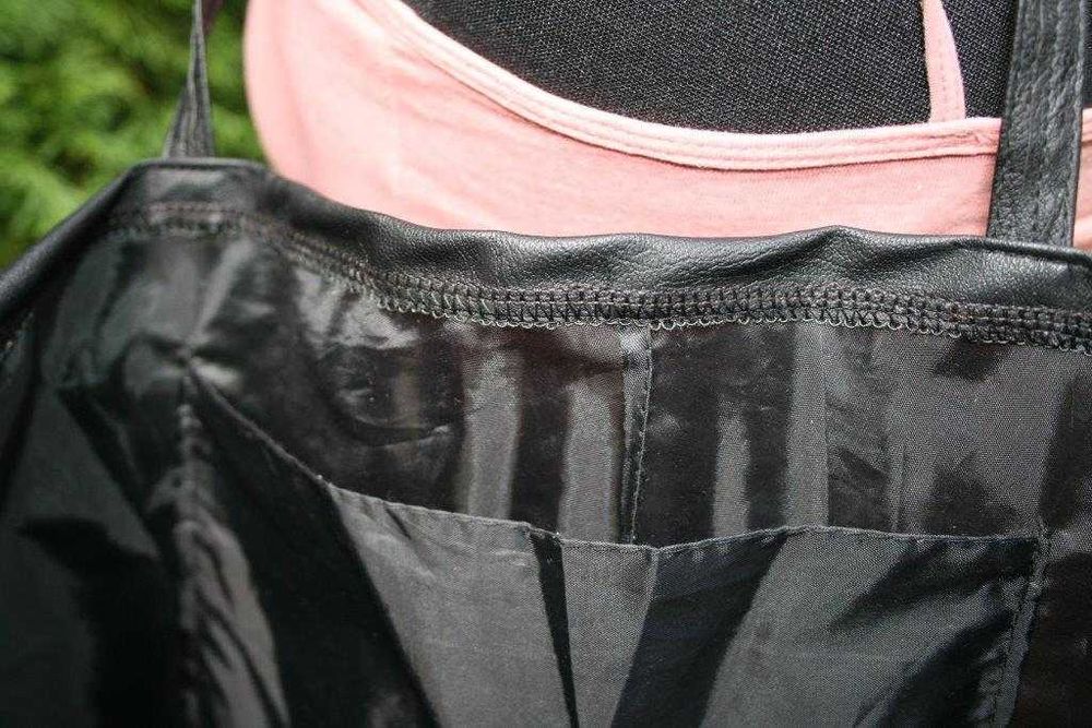Doskonała czarna torba lekka shopperka ortalion 48x41 parasolka mocna