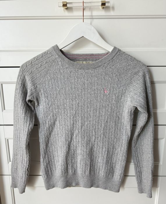 Sweter bawełna wełniany pleciony warkocz basic casual Jack Wills S