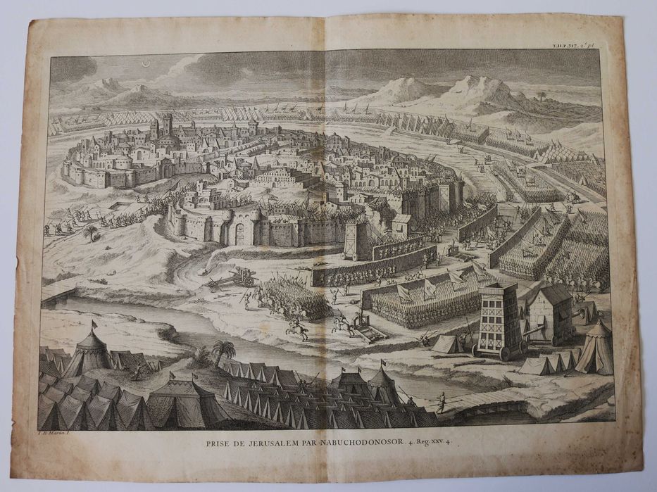Tomada de Jerusalém por Nabucodonosor  gravura de Picart 1722