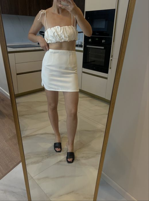 Юбка ZARA біла міні xs