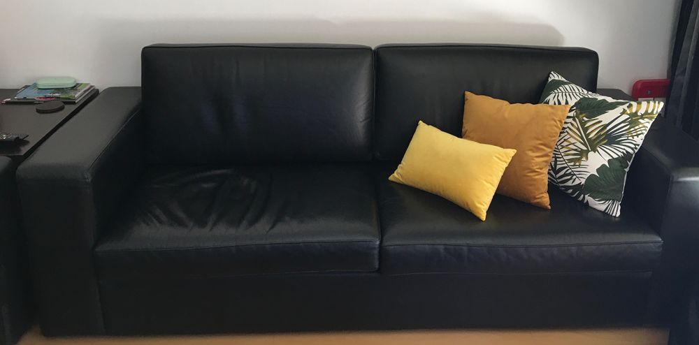 Sofás em pele bom estado de conservação