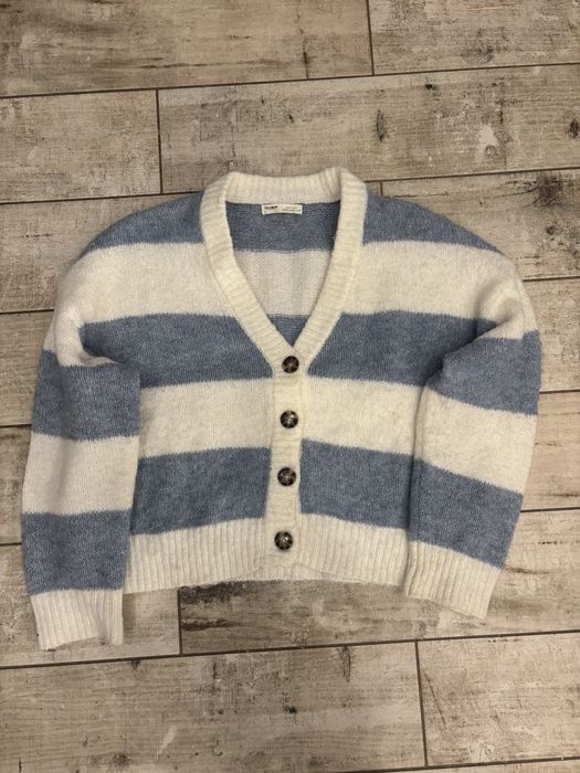 sweter w paski kardigan pull and bear z guzikami XS
