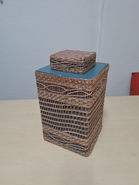 Caixa decorativa madeira azul