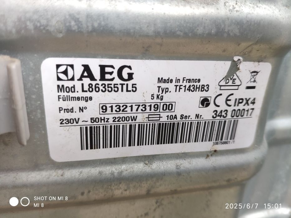 Silnik pralki AEG, Electrolux