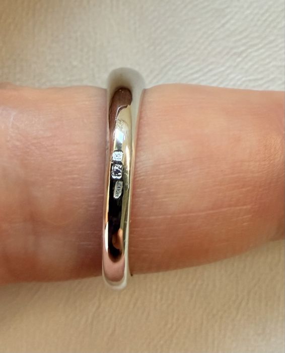 Anel chuveiro com 2,5cm diametro, ouro branco 19,2k