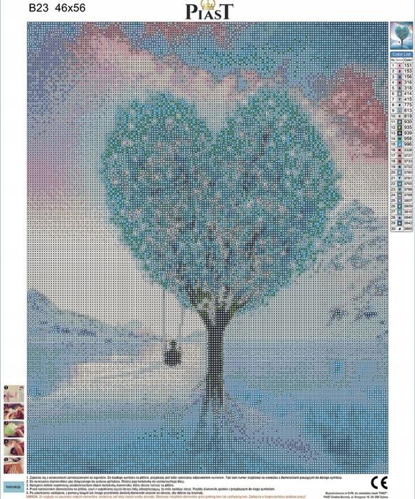 Zestaw Obraz XL Diamentowy Haft - Drzewo Serce 46x56cm (40x50cm) PIAST