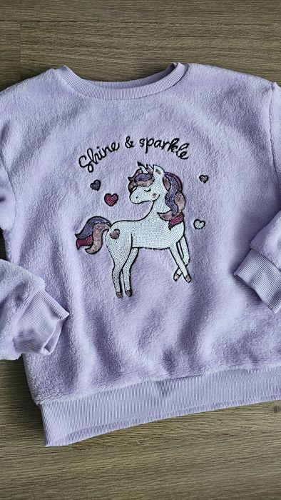 Bluza dziewczęca SINSAY  z jednorożcem pluszowa 134