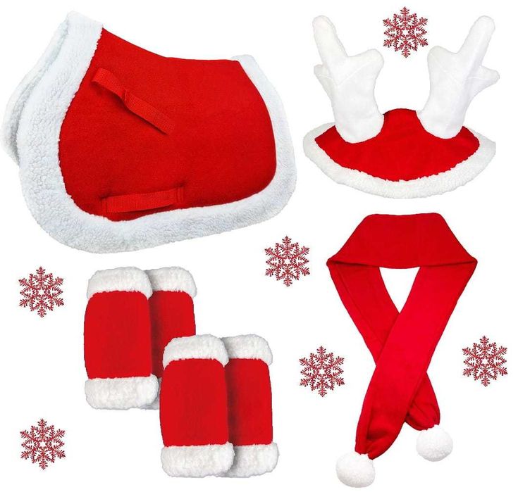 Zestaw York świąteczny czaprak nauszniki Renifer owijki szalik FULL