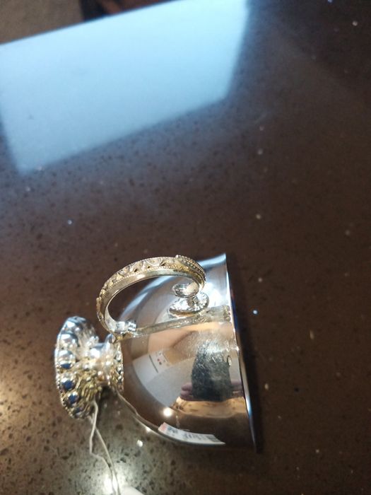 Чаша серебро с ручкой