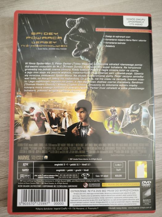 Spider-man 3 dvd lektor pl