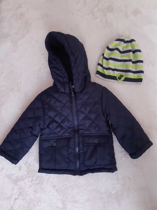 Kurtka chłopięca wiosenna 80cm + czapka wiosenna 74-80
