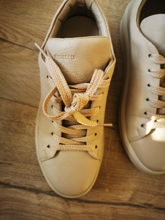 Gino Rossi sneakersy adidasy beżowe beż skórzane skóra naturalna 37