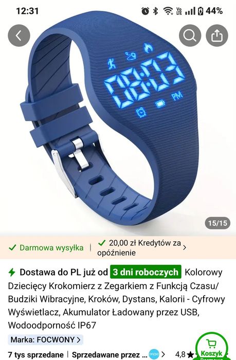 Zegarek dla dzieci na rękę.