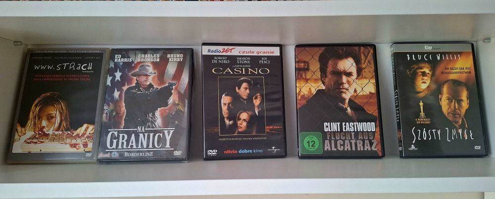 Filmy DVD. WWW.strachcom, Kasyno, Szósty zmysł Ucieczka z Alcatraz, Na granicy