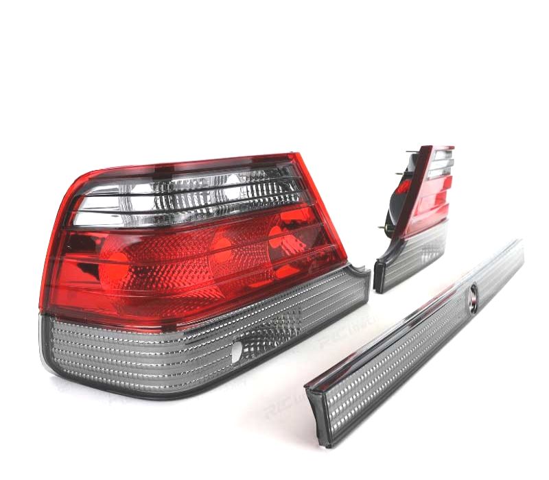 FAROLINS TRASEIROS MERCEDES S W140 94-98 VERMELHO ESCURECIDO