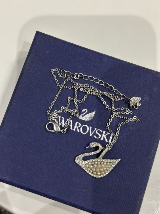 Swarovski намисто лебідь з перлинами