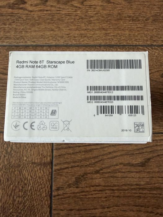 Продам Redmi Note 8T Starscape Blue 4GB Ram 64GB Rom