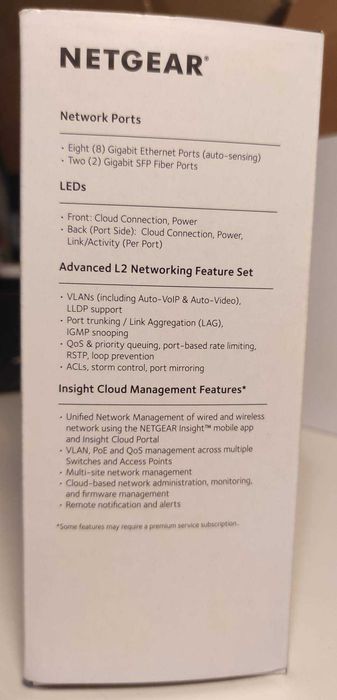 Switch NETGEAR GC110 Managed Gigabit Ethernet | 8 portów + 2 SFP