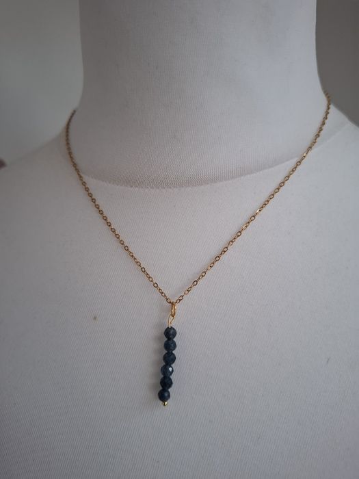 Naszyjnik handmade z naturalnych kamieni szafir
