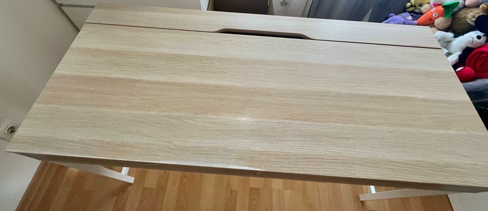 Secretária IKEA ALEX – branca efeito carvalho com arrumação