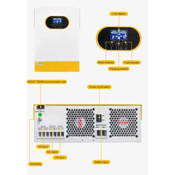 В наявності Гібридний інвертор ANENJI EM6200-48L 6.2 кВт