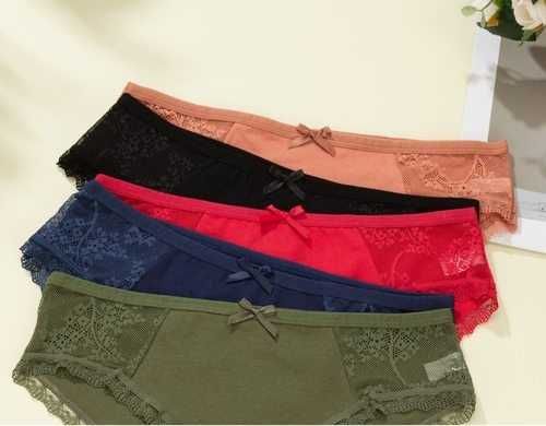 Жіночі трусики з мереживом 5 шт. розмір 50, бавовна, трусы женские