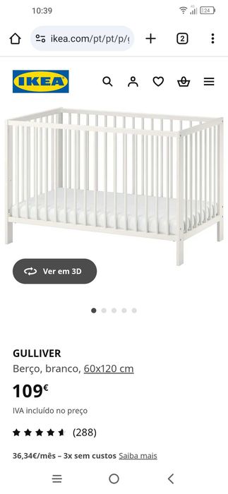 Excelente Berço Gulliver Ikea