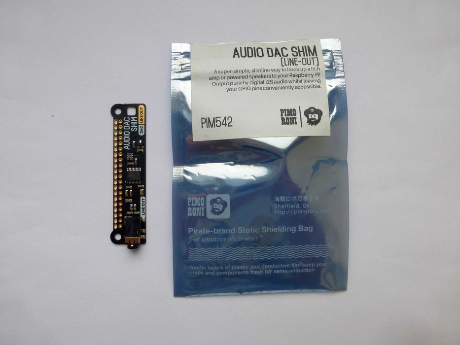 Pimoroni PIM542 Audio DAC SHIM - moduł DAC PCM5100A do Raspberry Pi - I2S wyjście liniowe audio