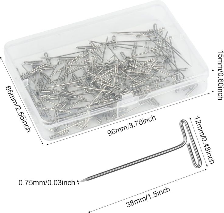 100 t -piny na głowice peruki, proste stalowe stalowe szpilki z 1,5