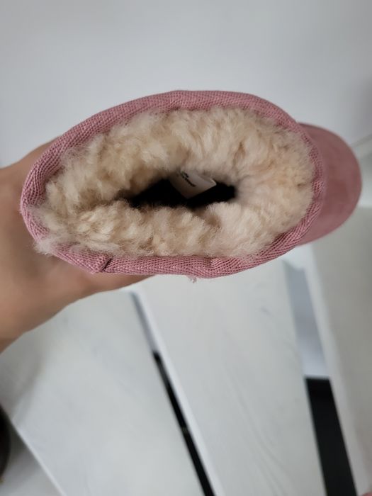 Nowe skórzane buty zimowe dziewczęce 24 wełna