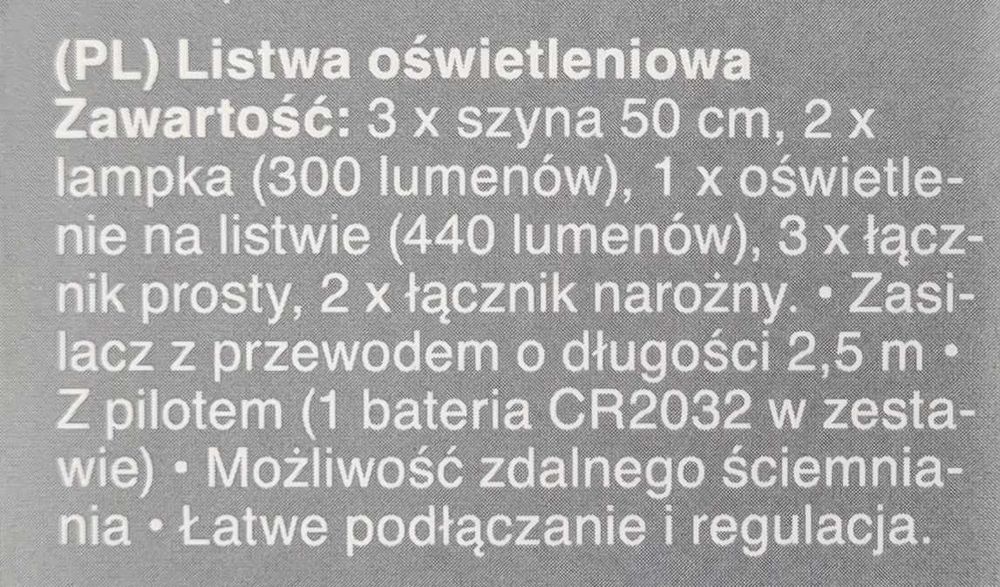 Oświetlenie szynowe 150cm