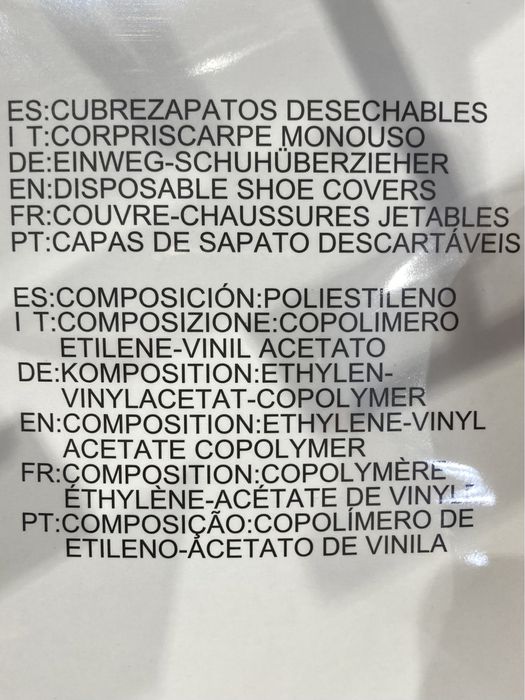 Capas de Sapatos Descartáveis