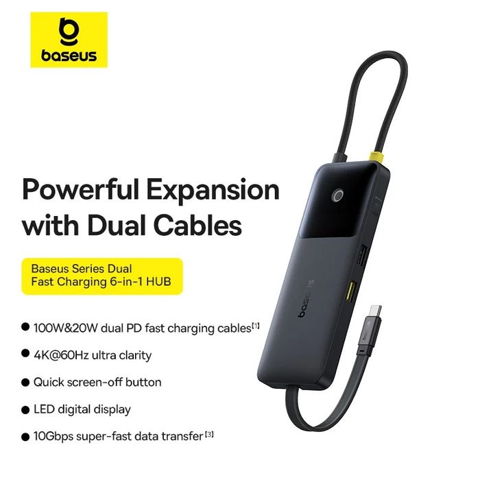 Dock hub USB-C HDMI 4K 6w1 BASEUS