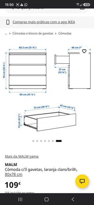 Cômoda Malm Ikea