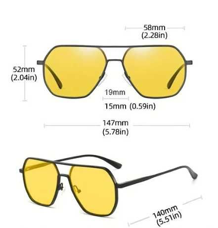 óculos de visão noturna/óculos de sol estilo aviador NOVO ENVIO GRÁTIS