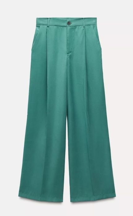 ZARA Szerokie spodnie z wysokim stanem Szwedy Kuloty 36 S Modal NOWE