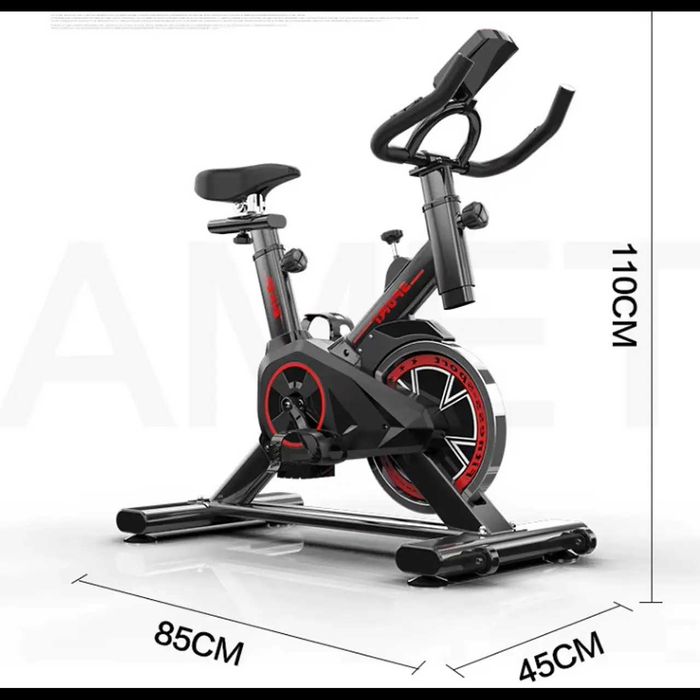 D48-Bicicleta estática indoor, volante 10 kg, ajustável, max 150 kg