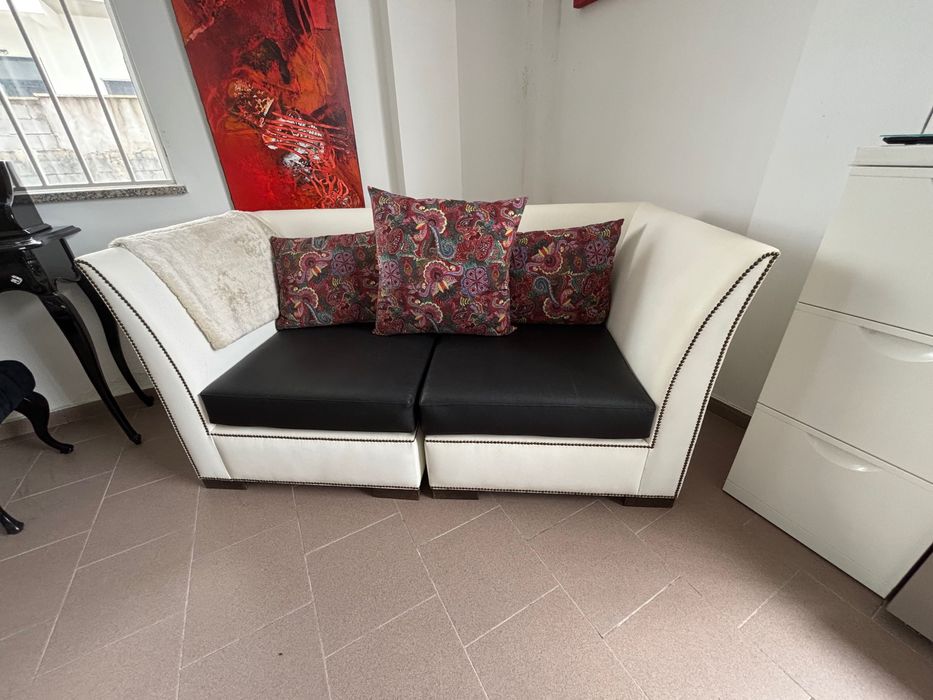 Sofás em pele 160 de comprimento.  Como novo