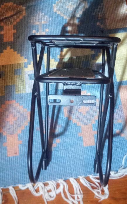 Bagageiro duplo em alumínio para bicicleta com rack para bateria