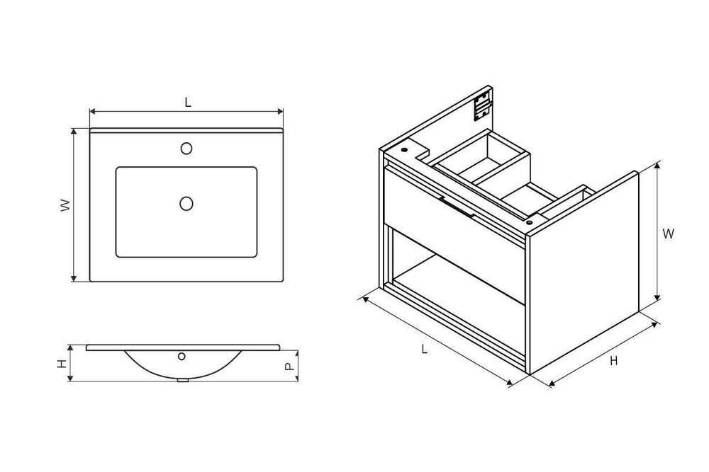 Umywalka meblowa Excellent As wpuszczana w blat 80×46 cm Biała