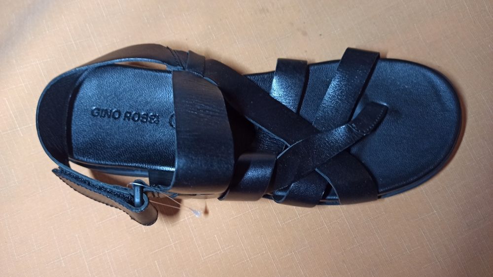 GINO ROSSI 41 skórzane sandały damskie Black exclusive edition