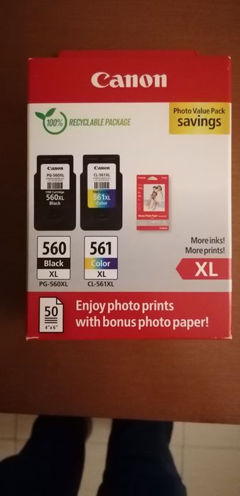 Pack original tinteiros Canon 560XL e 561XL