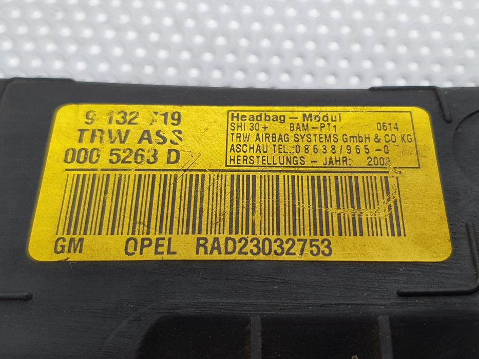 Airbag cortina direito OPEL Zafira A (F75_)