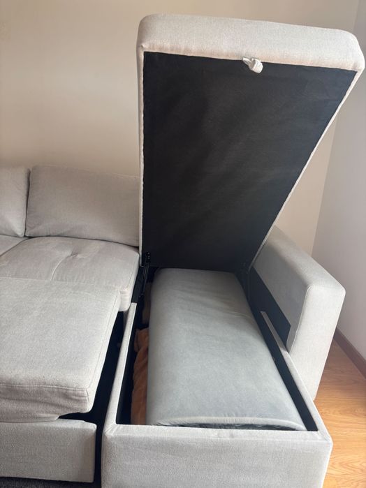 Sofá Charlotte Moviflor | Chaise Longue à Direita | Sofá-Cama | Excelente Estado
