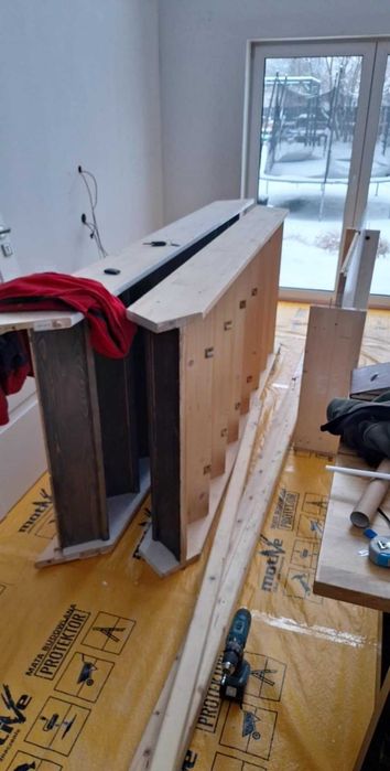 Schody dwubiegowe + spocznik