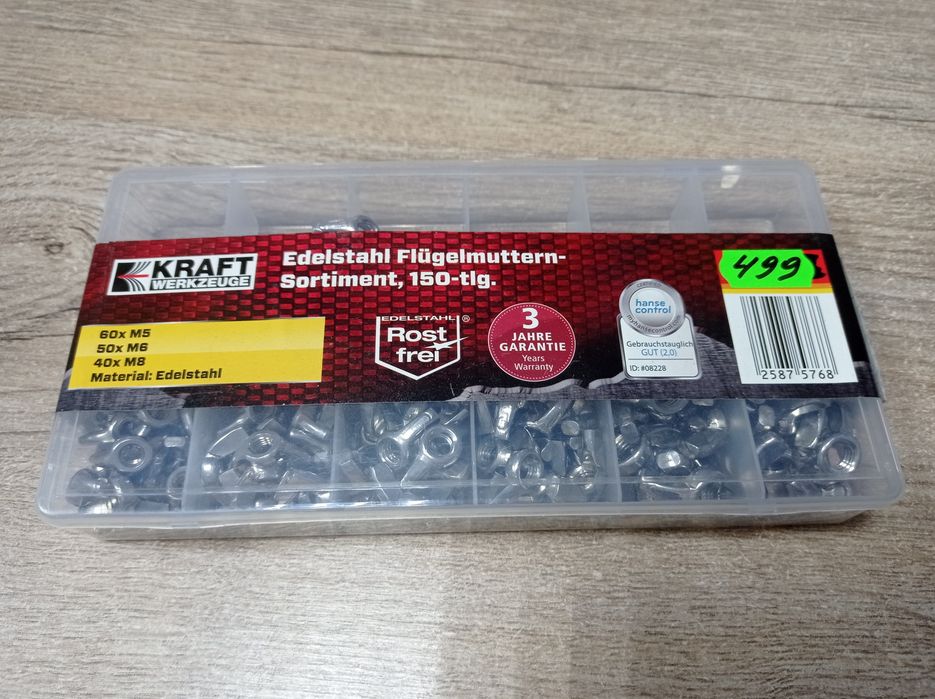 Набор барашковых гаек нержавейка M5 M6 M8 150шт